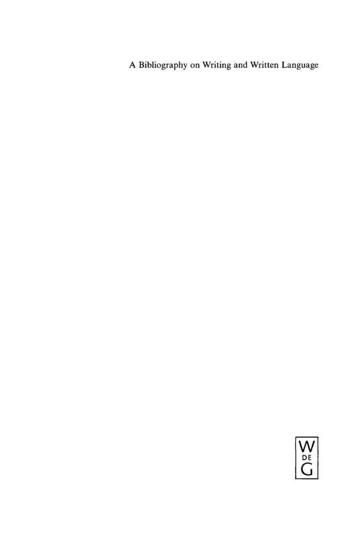 A Bibliography on Writing and Written Language