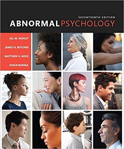 Abnormal Psychology 17th Edition by Jill M. Hooley