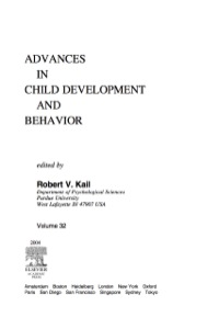 Advances in Child Development and Behavior