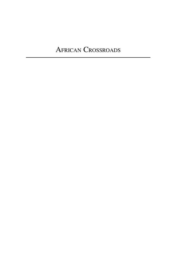 African Crossroads: Intersections between History and Anthropology in Cameroon, 1st Edition