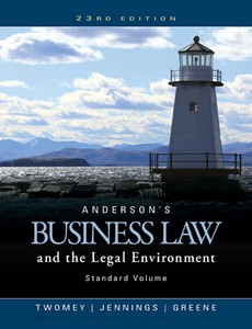 Anderson?s Business Law and the Legal Environment, Standard Volume 23rd Edition by David P. Twomey