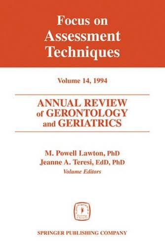 Annual Review of Gerontology and Geriatrics, Volume 14, 1994