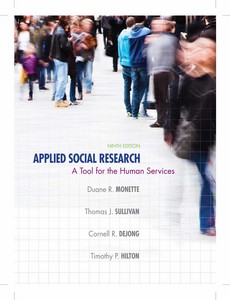 Applied Social Research A Tool for the Human Services 9th Edition by Duane R. Monette