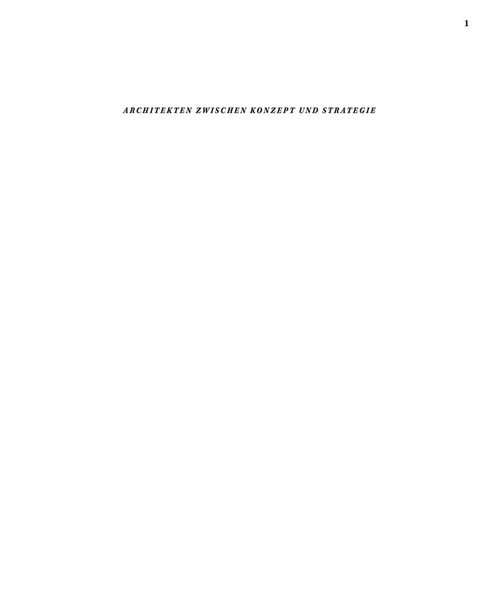 Architekten zwischen Konzept und Strategie