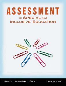 Assessment In Special and Inclusive Education 12th Edition by John Salvia