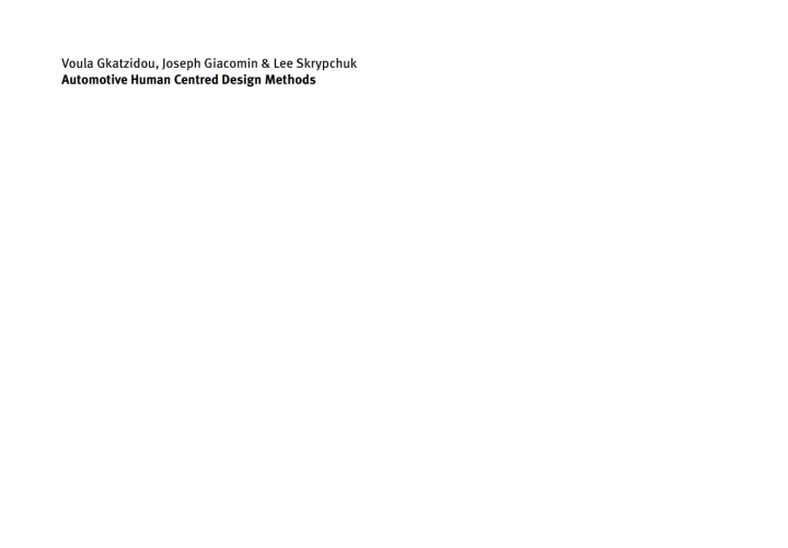 Automotive Human Centred Design Methods