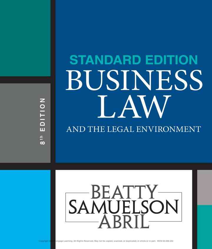 Business Law and the Legal Environment Standard Edition 8th Edition