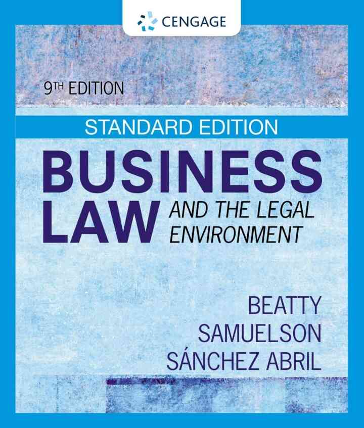 Business Law and the Legal Environment Standard Edition 9th Edition
