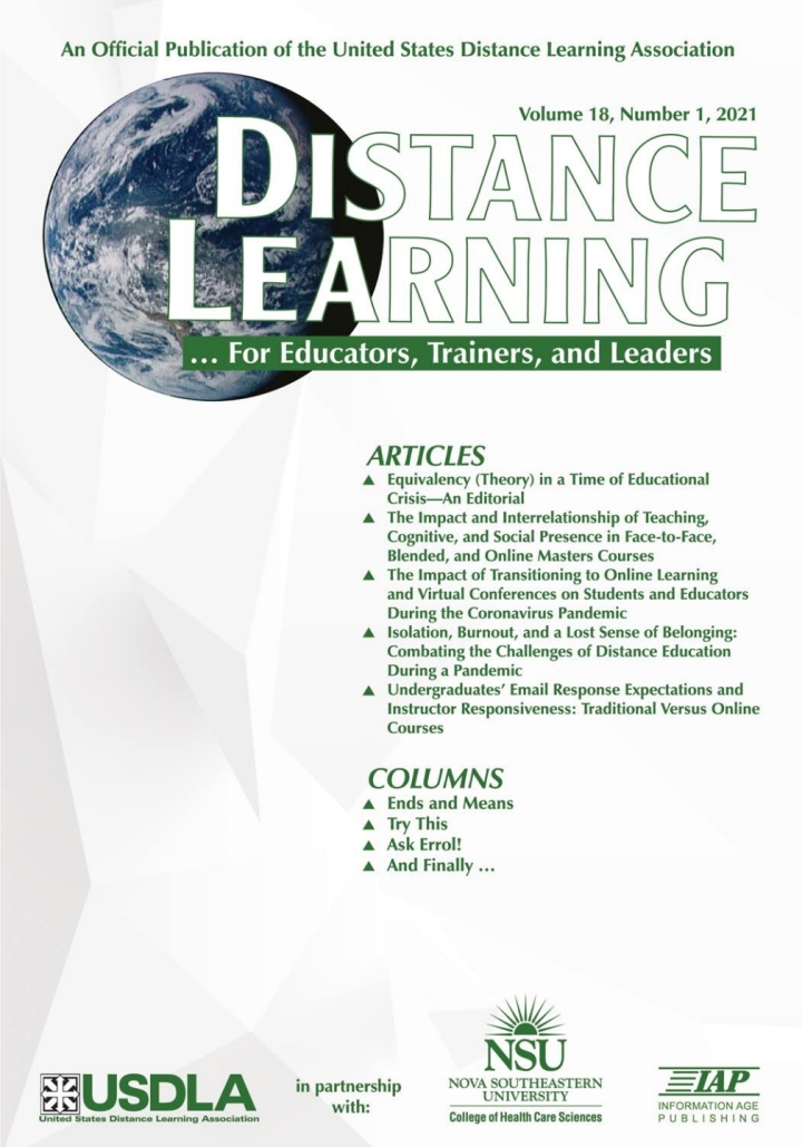 Distance Learning: Volume 18 #1