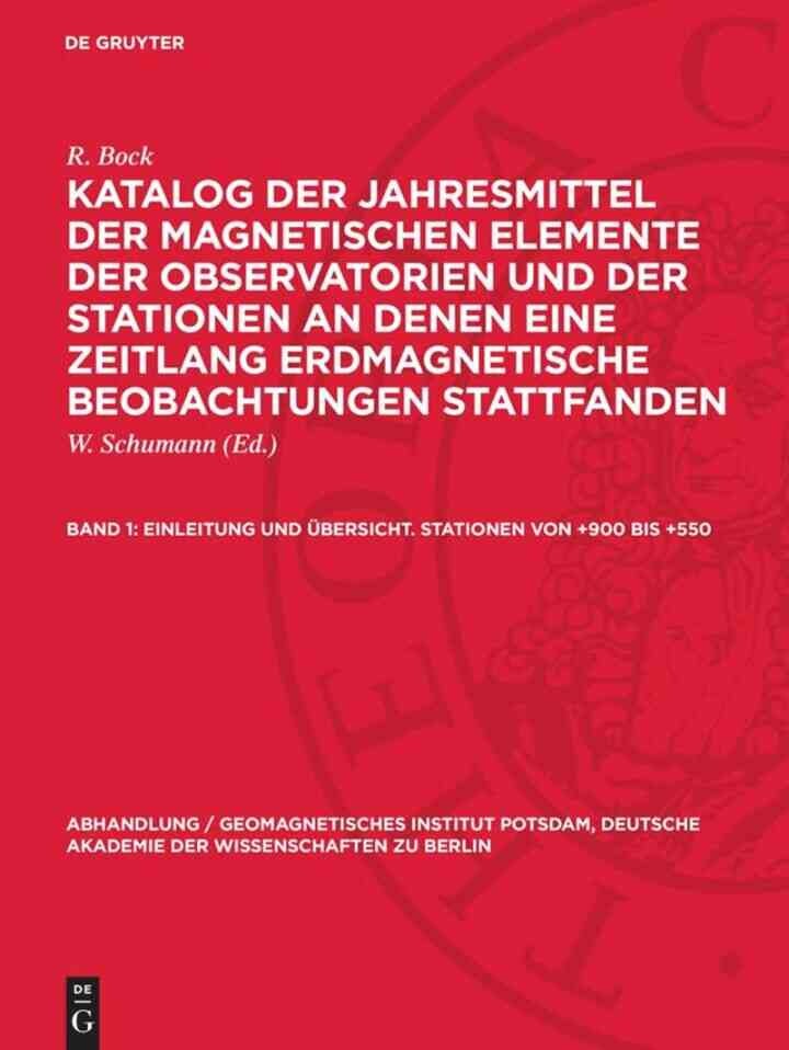 Einleitung und Übersicht. Stationen von +900 bis +550, 1st Edition