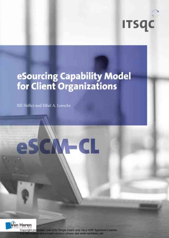 eSourcing Capability Model for Client Organizations - eSCM-CL, 1st Edition