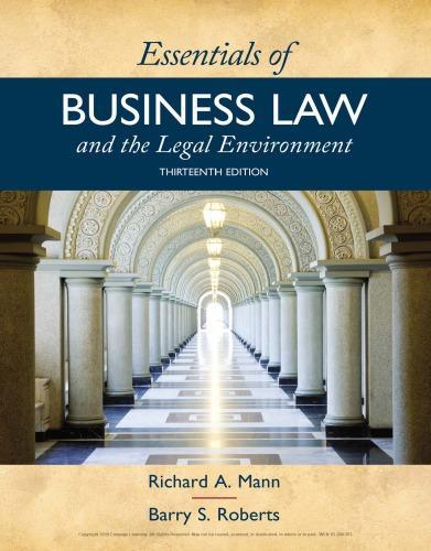 Essentials Of Business Law And The Legal Environment 13Th Edition