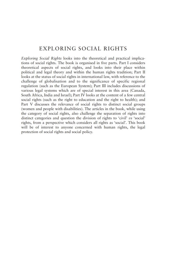 Exploring Social Rights: Between Theory and Practice