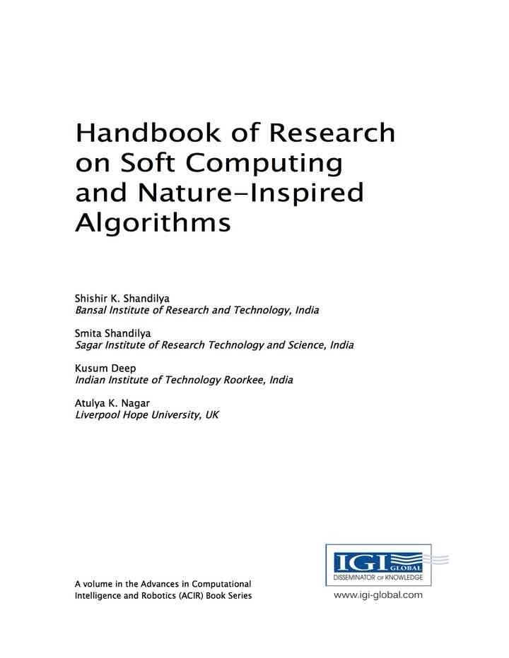 Handbook of Research on Soft Computing and Nature-Inspired Algorithms