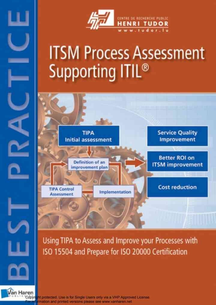 ITSM Process Assessment Supporting ITIL (TIPA), 1st Edition