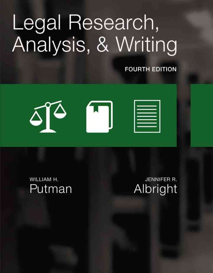 Legal Research Analysis and Writing 4th Edition