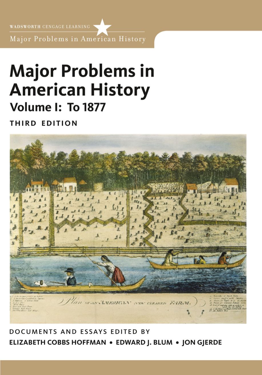 Major Problems in American History Volume I 3rd Edition