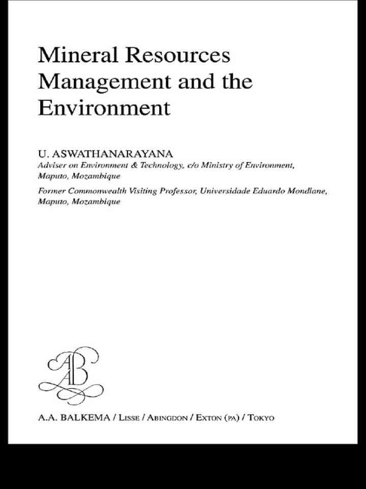Mineral Resources Management and the Environment, 1st Edition