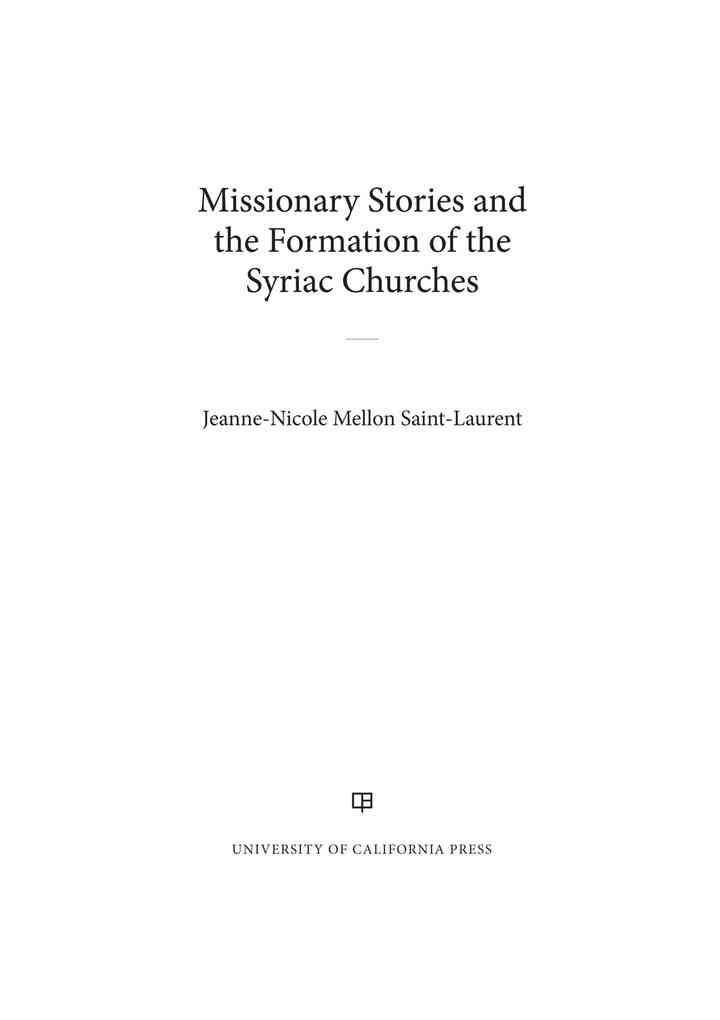 Missionary Stories and the Formation of the Syriac Churches, 1st Edition