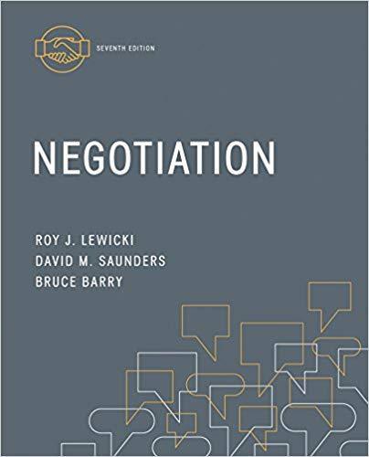 Negotiation 7th Edition by Roy J Lewicki