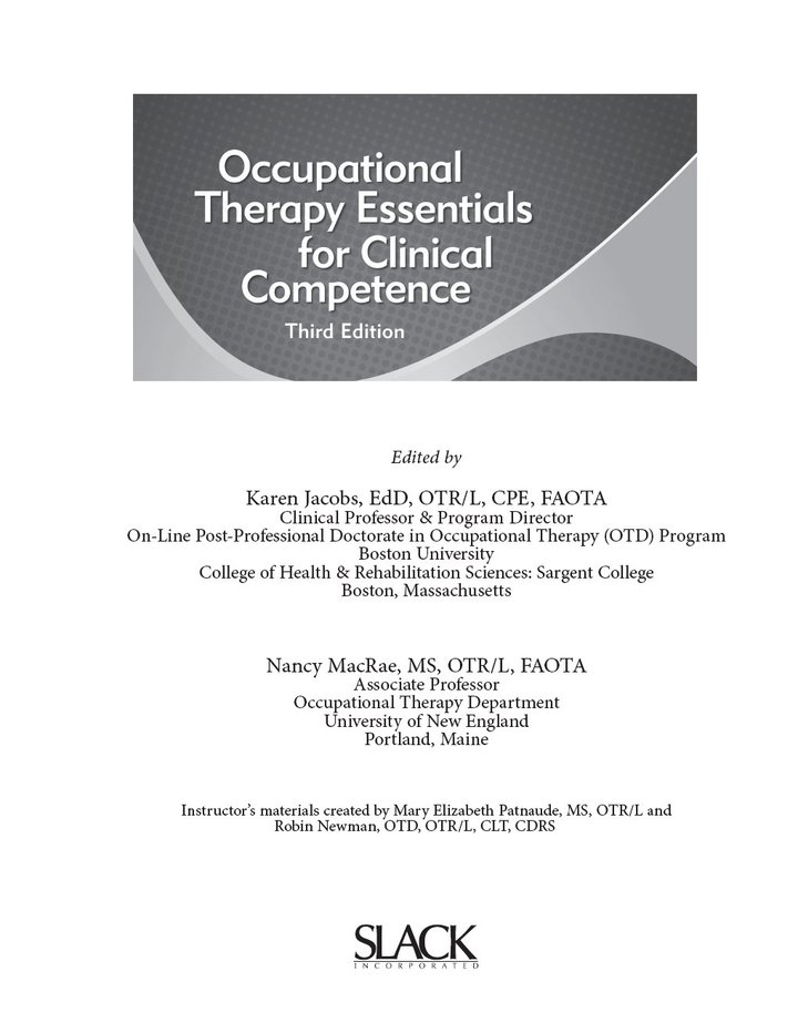 Occupational Therapy Essentials for Clinical Competence
