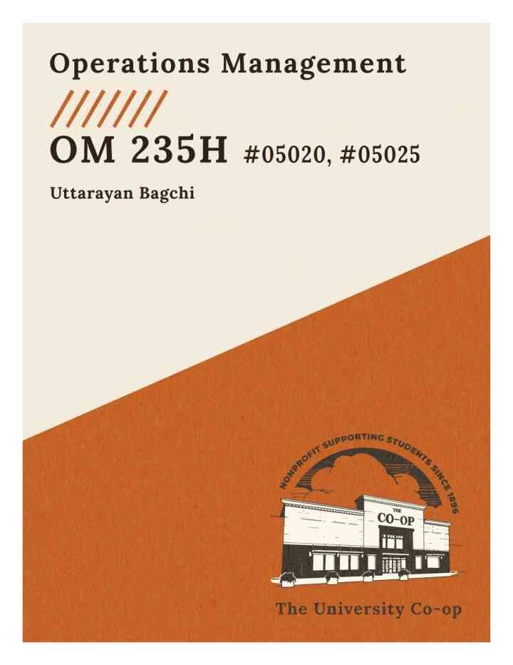 Operations Management (Honors), 1st Edition