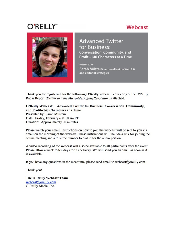 O'Reilly Webcast: Advanced Twitter for Business