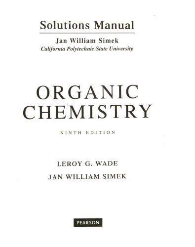 ORGANIC CHEMISTRY � Solution Manual (ninth edition)