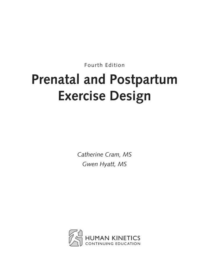 Prenatal and Postpartum Exercise Design Workbook
