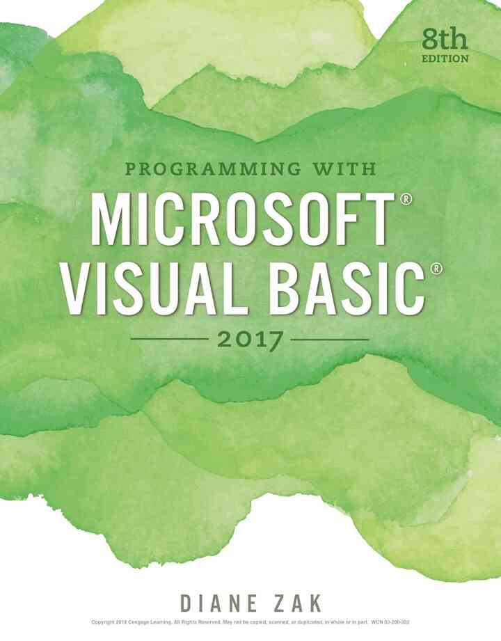 Programming with Microsoft Visual Basic 2017 8th Edition