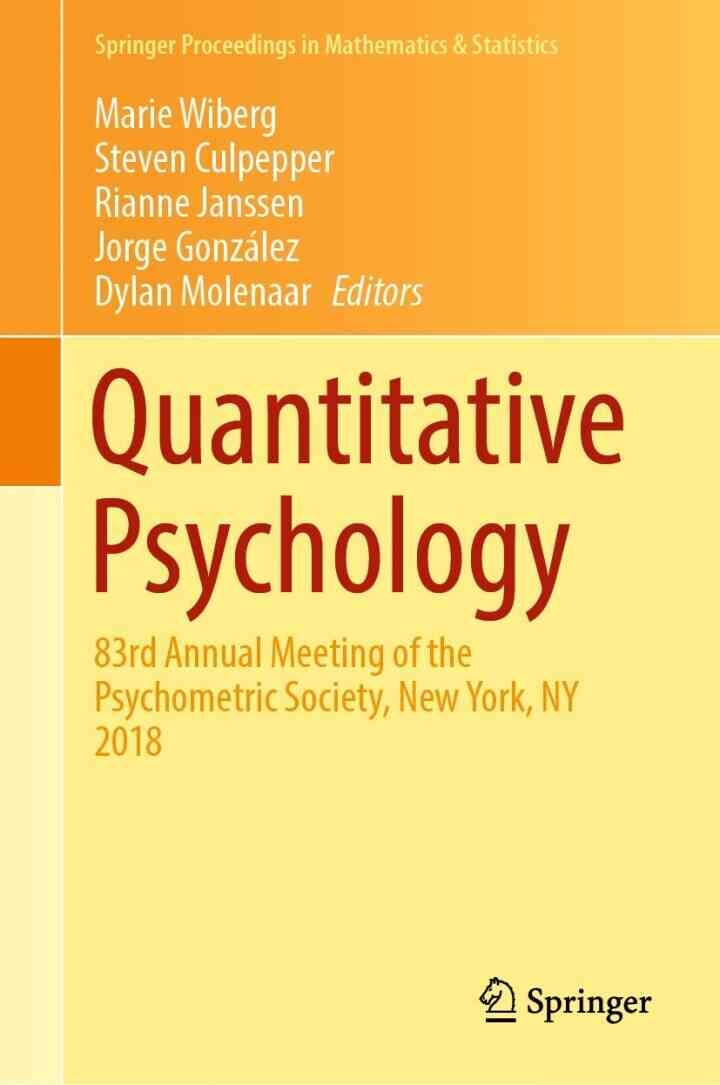 Quantitative Psychology: 83rd Annual Meeting of the Psychometric Society, New York, NY 2018