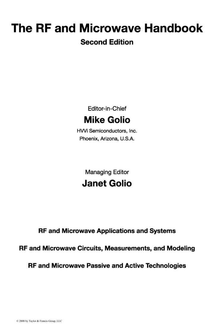 RF and Microwave Passive and Active Technologies, 1st Edition