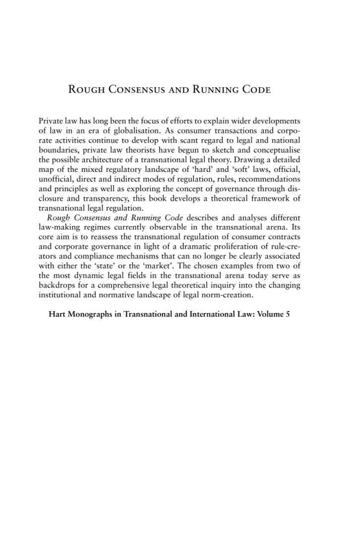 Rough Consensus and Running Code: A Theory of Transnational Private Law