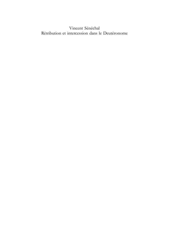 Rétribution et intercession dans le Deutéronome, 1st Edition
