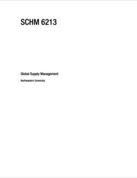 SCHM 6213: GLOBAL SUPPLY MANAGEMENT-GILBER NYAGA