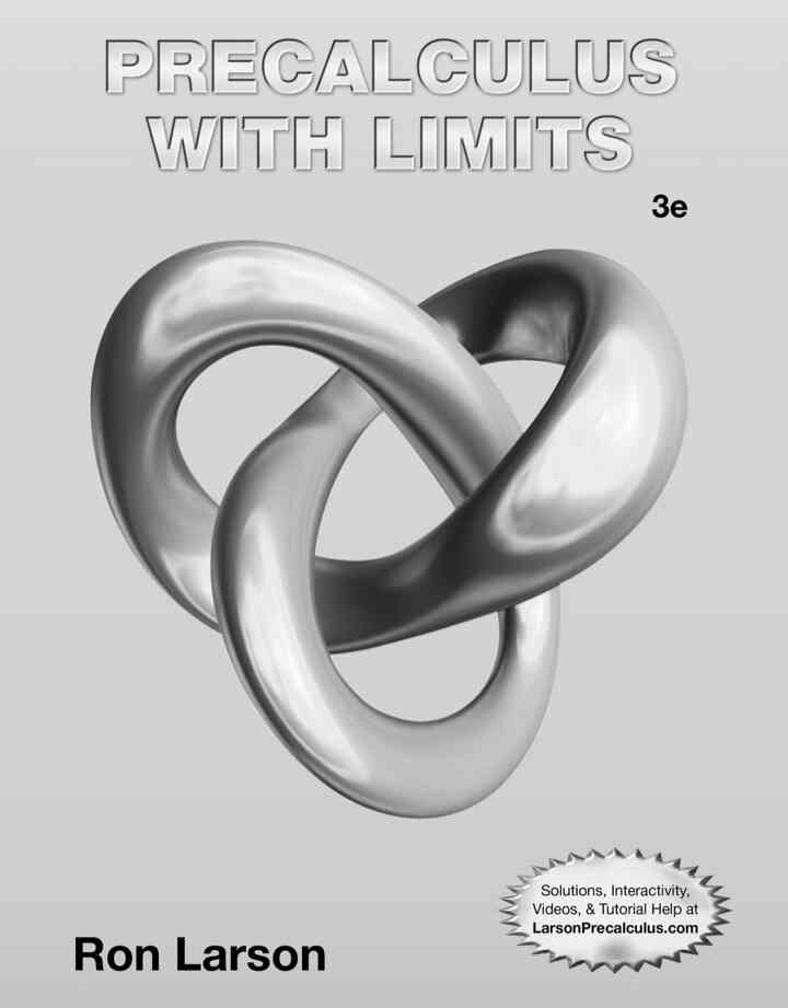 Student Study and Solutions Manual for Larson's Precalculus with Limits 3rd Edition