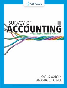 Survey of Accounting 9th Edition by Carl Warren