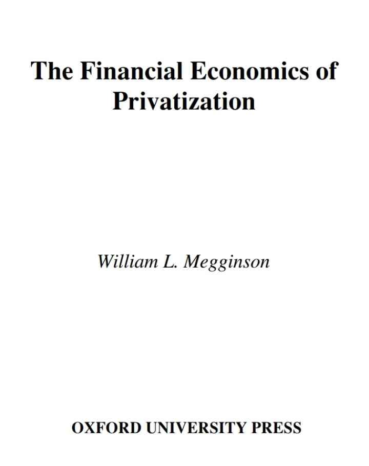 The Financial Economics of Privatization
