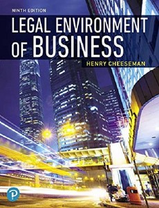 The Legal Environment of Business and Online Commerce 9th Edition by Henry R. Cheeseman