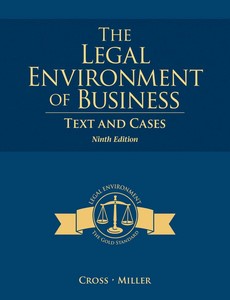 The Legal Environment of Business Text and Cases 9th Edition by Frank B. Cross