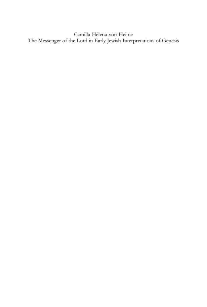 The Messenger of the Lord in Early Jewish Interpretations of Genesis, 1st Edition