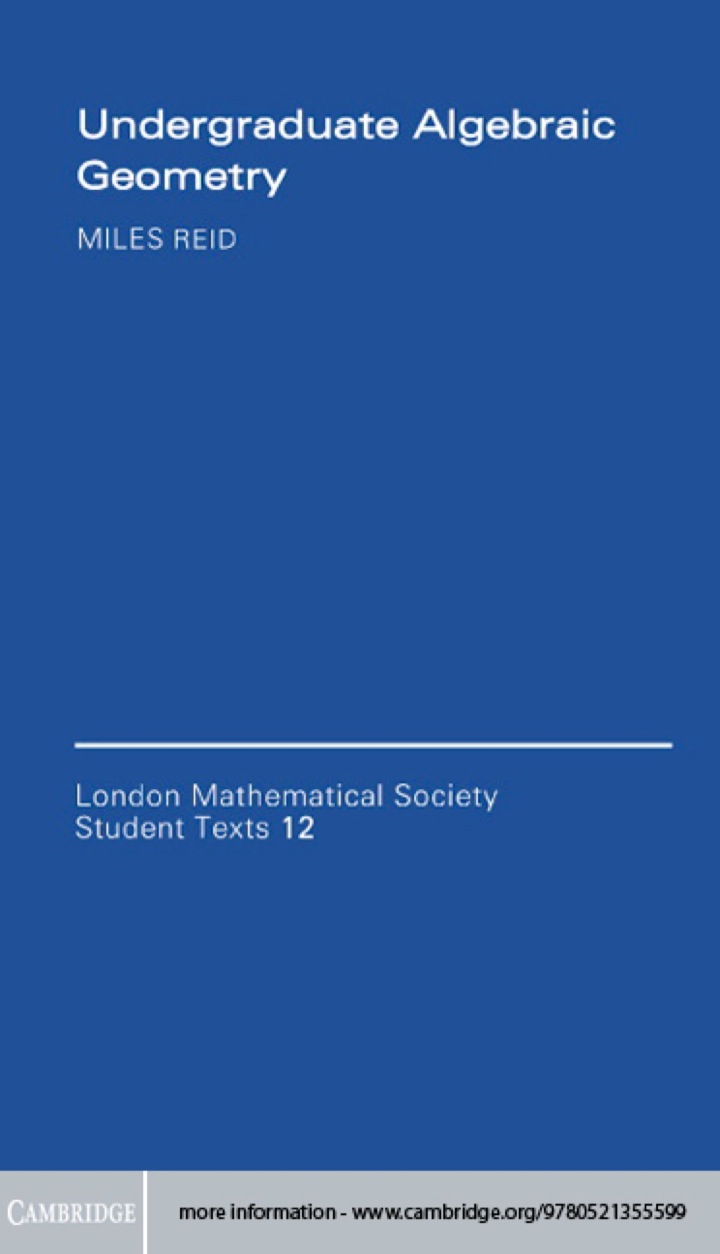 Undergraduate Algebraic Geometry 1st Edition