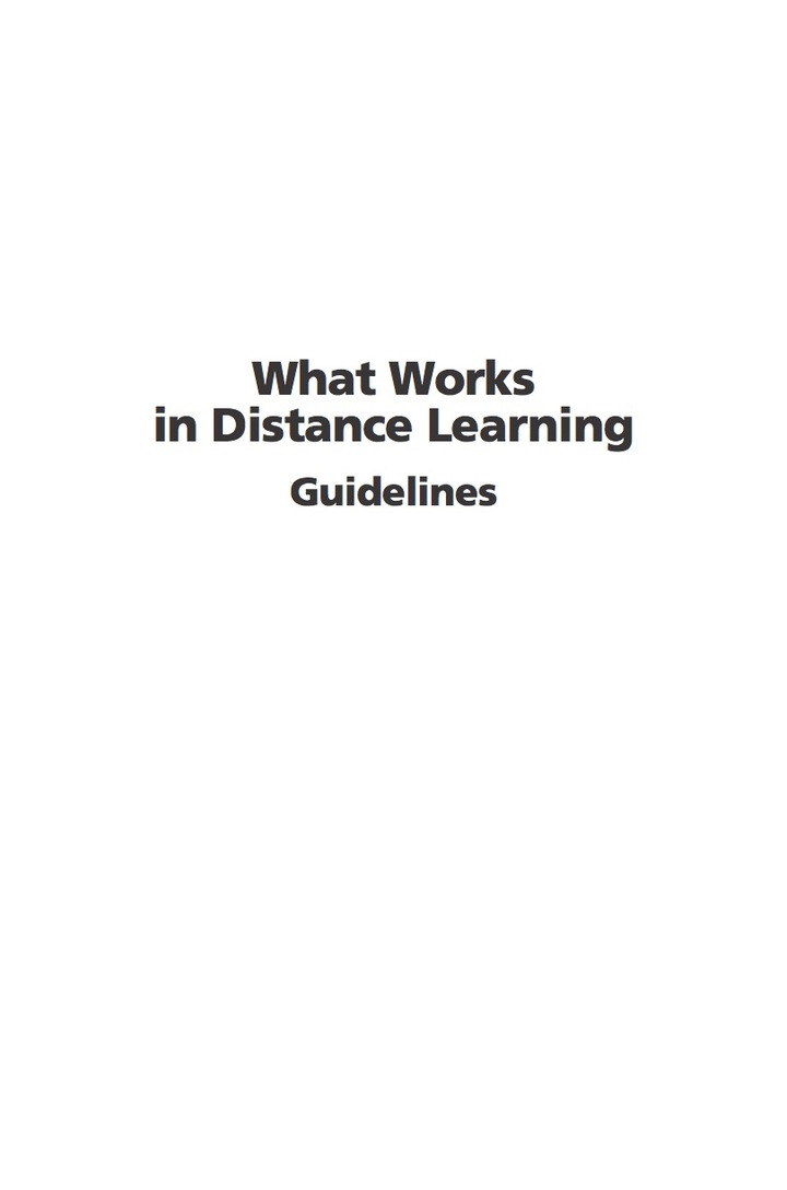 What Works in Distance Learning: Guidelines