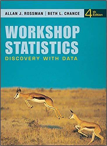 Workshop Statistics: Discovery with Data 4th Edition by Allan J. Rossman