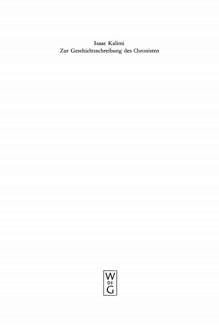 Zur Geschichtsschreibung des Chronisten: Literarisch-historiographische Abweichungen der Chronik von ihren Paralleltexten in den Samuel- und Königsbüchern, 1st Edition